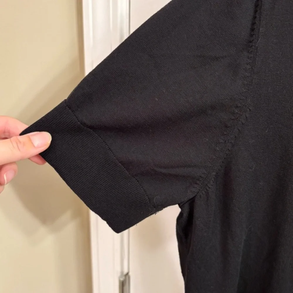 Black Button-Up Cardigan - Picture 3 of 4